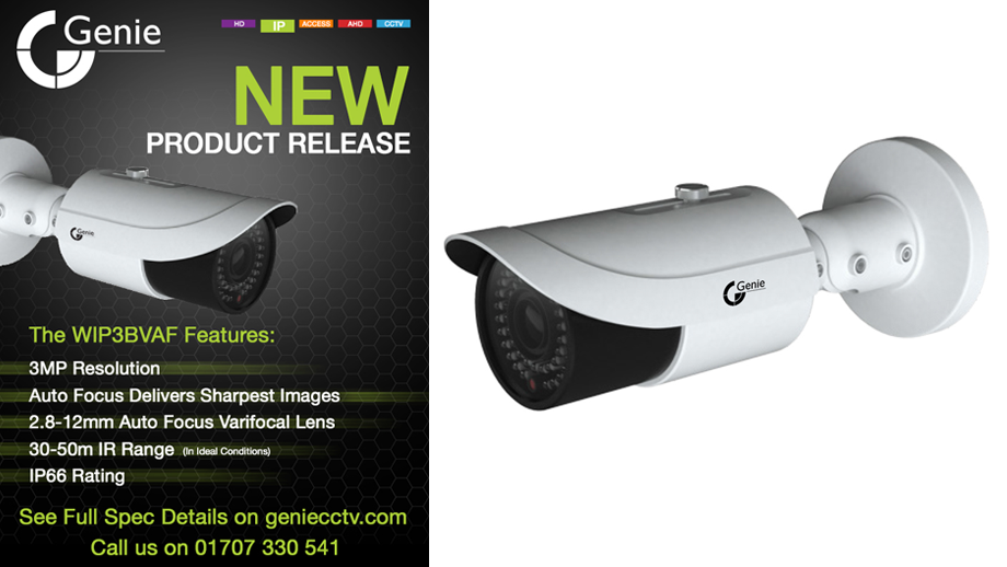 Genie extends its Wish IP Product Range with the launch of a new Auto Focus Bullet Camera